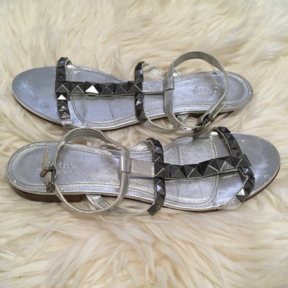 Silver J Crew Sandals